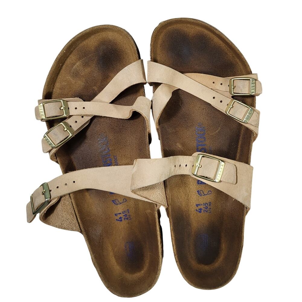 Birkenstock Franca Natural Leather cream women's size 10.5 EU 41 wide